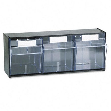 GOURMETGALLEY Tilt Bin Plastic Storage System Three Bins 23-5/8 x 7-3/4 x 9-1/2 Black GO40630